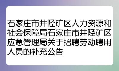 井陉矿区医疗保障局最新招聘信息及解读