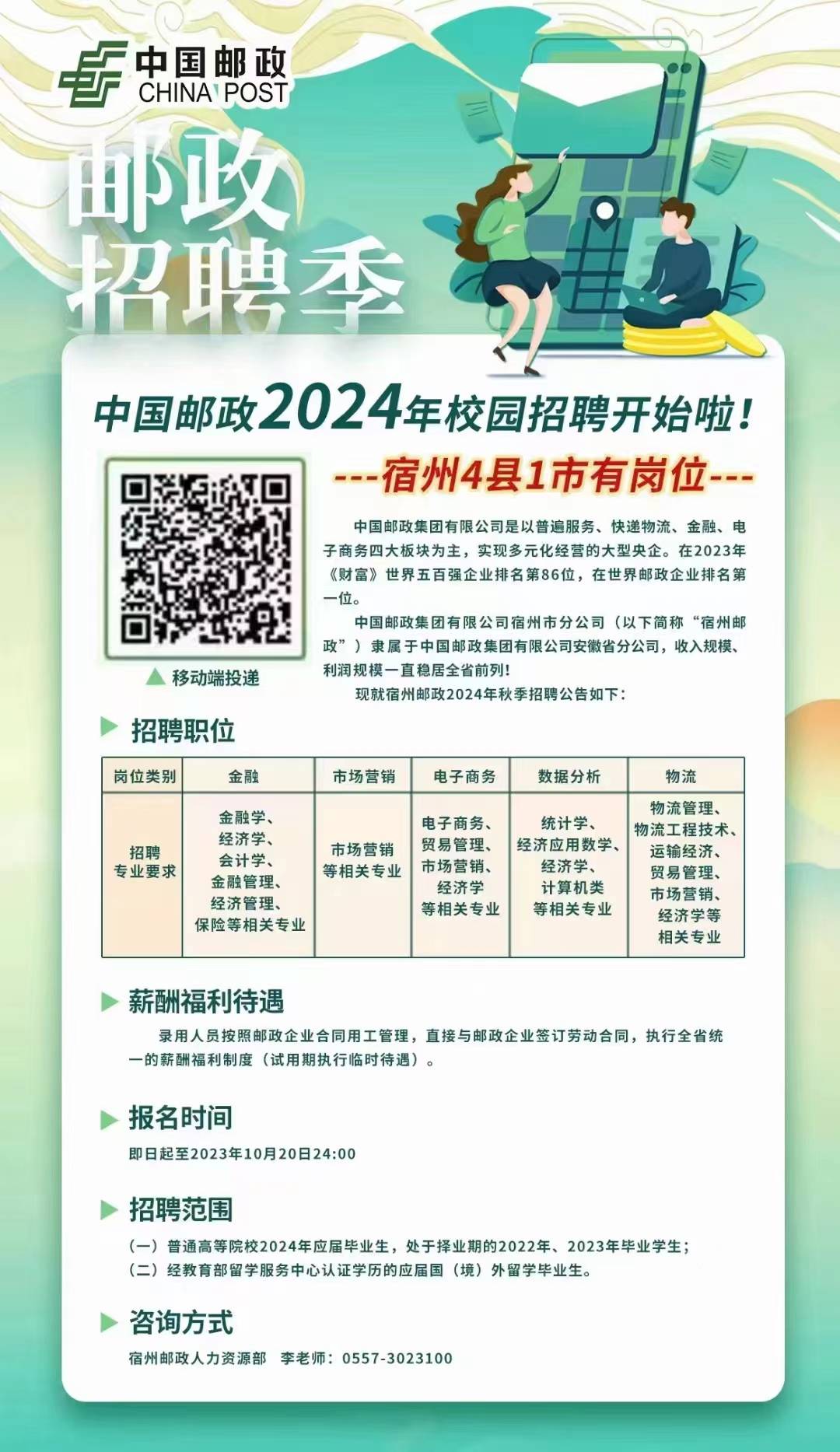 淮安市邮政局最新招聘启事概览